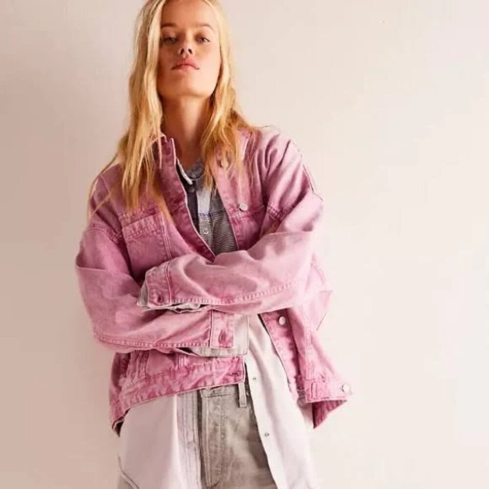 We The Free Opal Swing Denim Jacket Size M